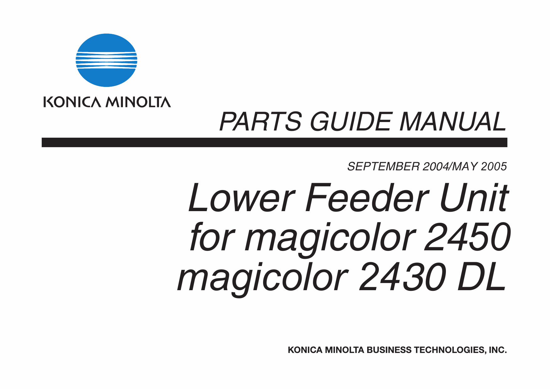 Konica-Minolta magicolor 2430DL 2450 Lower-Feeder-Unit Parts Manual-1